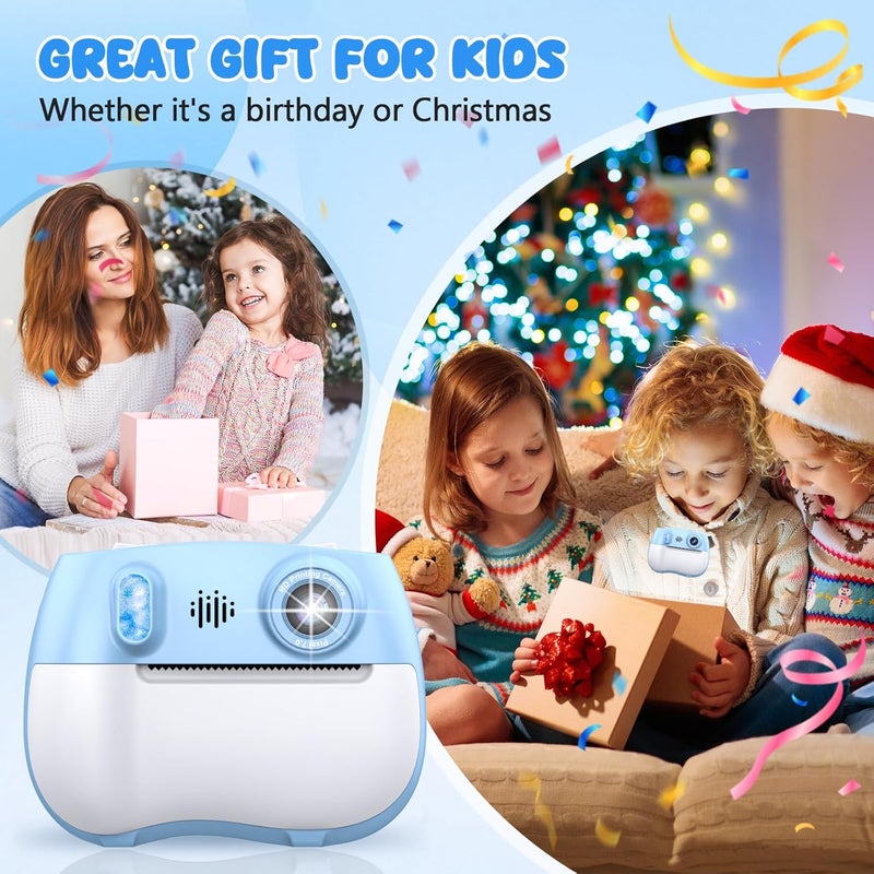 IusZup Kids Camera Instant Print 1080P Front Rear Dual Selfie - Kids Digital Camera with Video Games, 32GB & 5-Color Print Paper/ 250 Photos,Easy to Use & Great Toys Gifts for Boys Girls, Ages 3-12 - Image 5